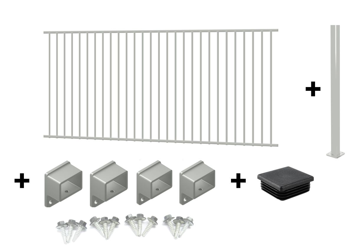 2.4m Pool Safe Pool Fence Panel + Panel Fittings Set + 1.3m Bolt-Down Fence Post - EASY-BUY Package Deal - 2.4m wide x 1.2m high - Colour is your choice! Questions & Answers