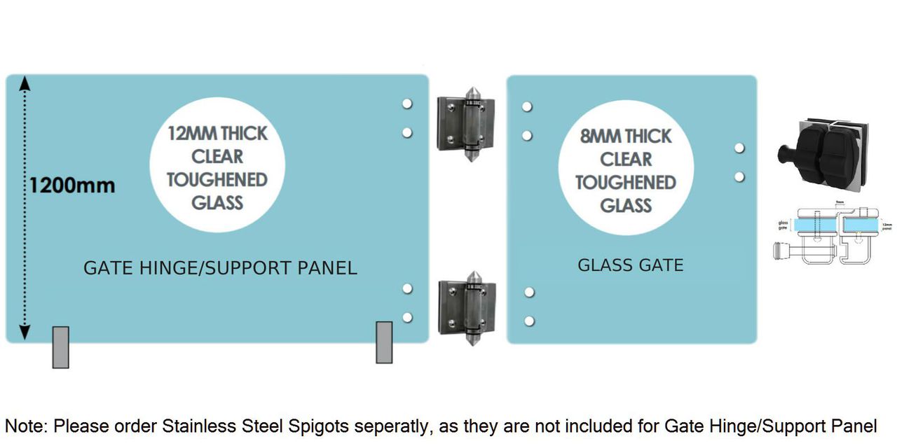 Standard Gate Kit - 1000mm wide gate hinge/support panel + 900mm* wide gate (Covers 1.9m approx.) Questions & Answers