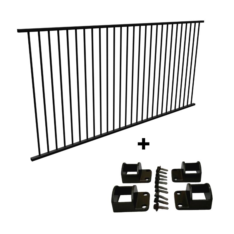 Pool Safe Fence Panel + Panel Fittings Set - EASY-BUY Package Deal - Black Aluminium. - *2.4m x 1.2m high. Questions & Answers