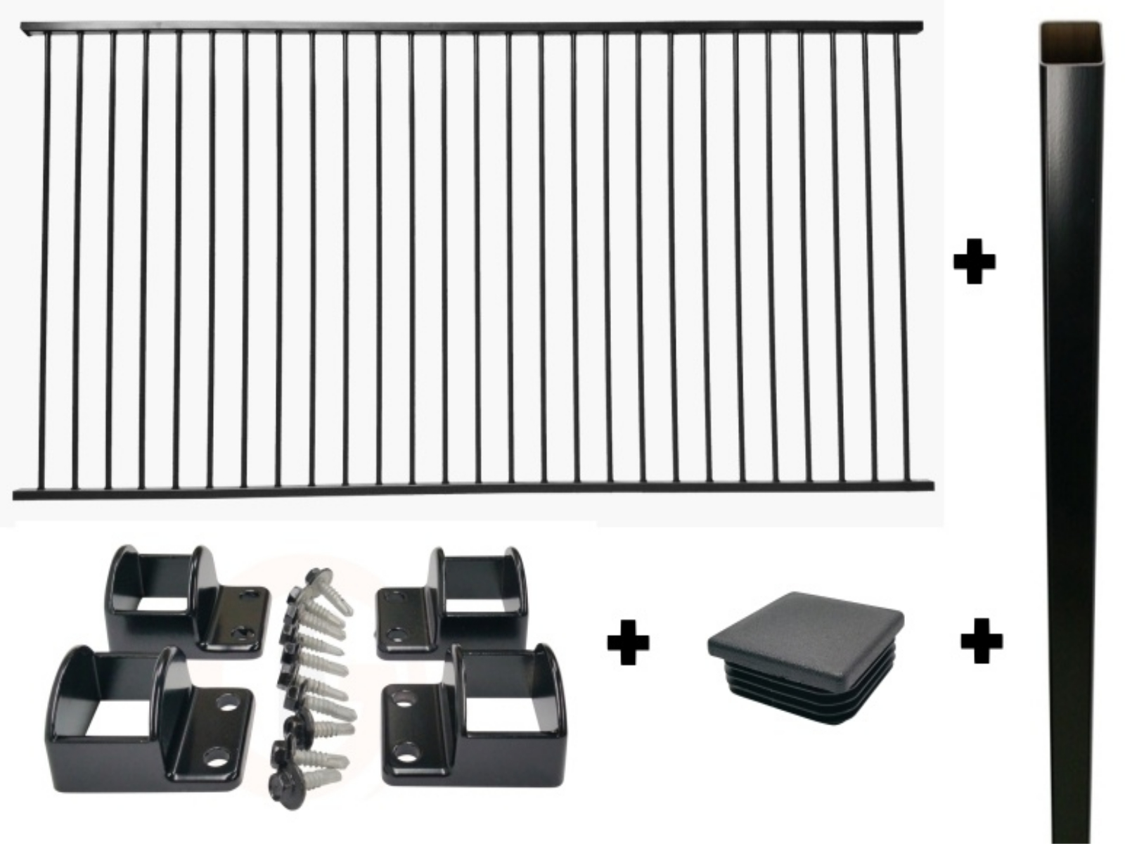 Do you have a black flat top fence with post and brackets for $154.70 ea?  Do you make a package using a 1.8 H fence?