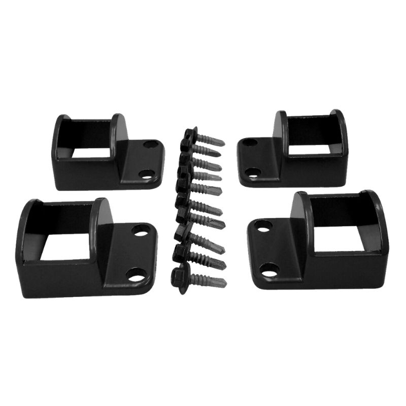 Fence Panel Fittings Set - 4 brackets with screws - Black Questions & Answers