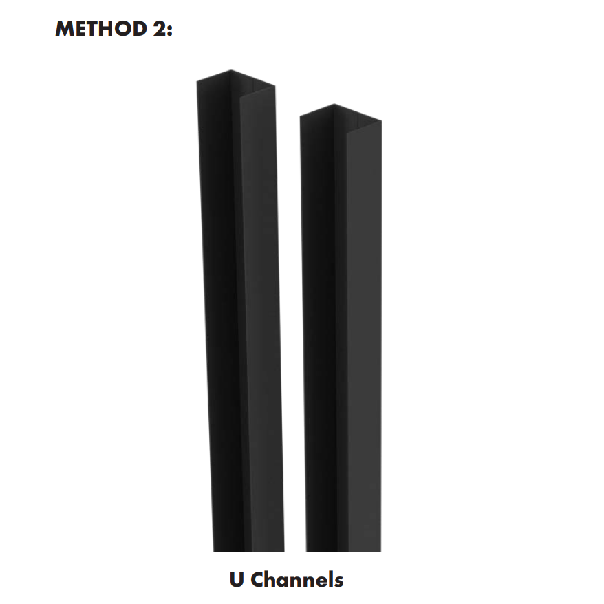 U- Channels for Installation Method 2 - for Perforated Pool Fence Panel - Black (INCLUDED in 1.2m High EASY-BUY COMPLETE KIT Install Method 2 with U-Channels) Questions & Answers