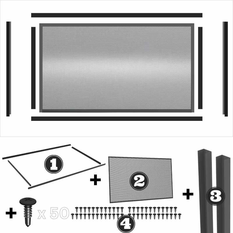 1.2m High EASY-BUY DEAL - COMPLETE KIT - Install Method 2 with U-Channels - PREMIUM Perf. (Perforated) Pool Fence Panel (includes a PALM FEATURE INFILL option) - Black or Monument - 2000mm wide x 1200mm high Questions & Answers